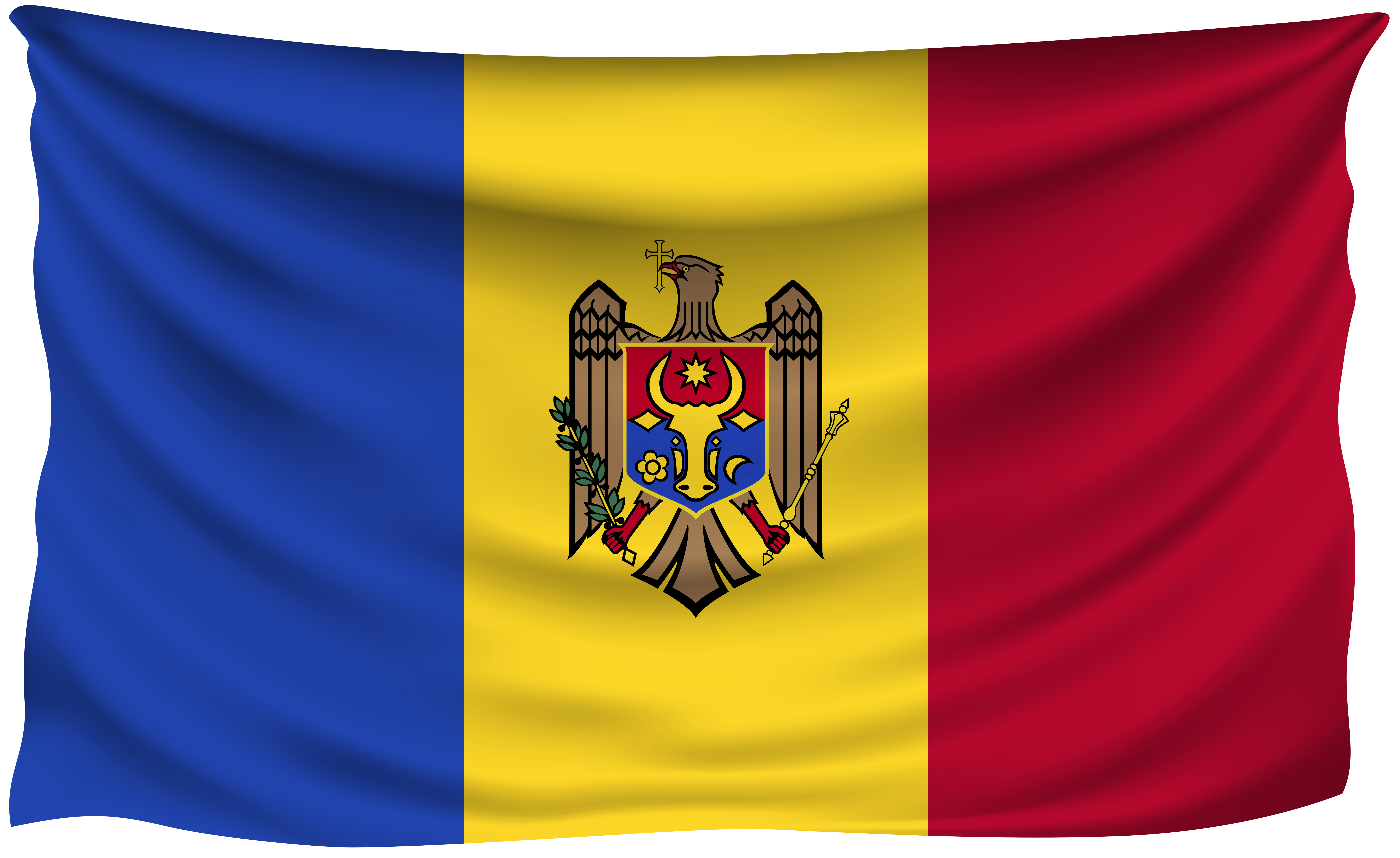 Moldova Wrinkled Flag | Gallery Yopriceville - High-Quality Images and