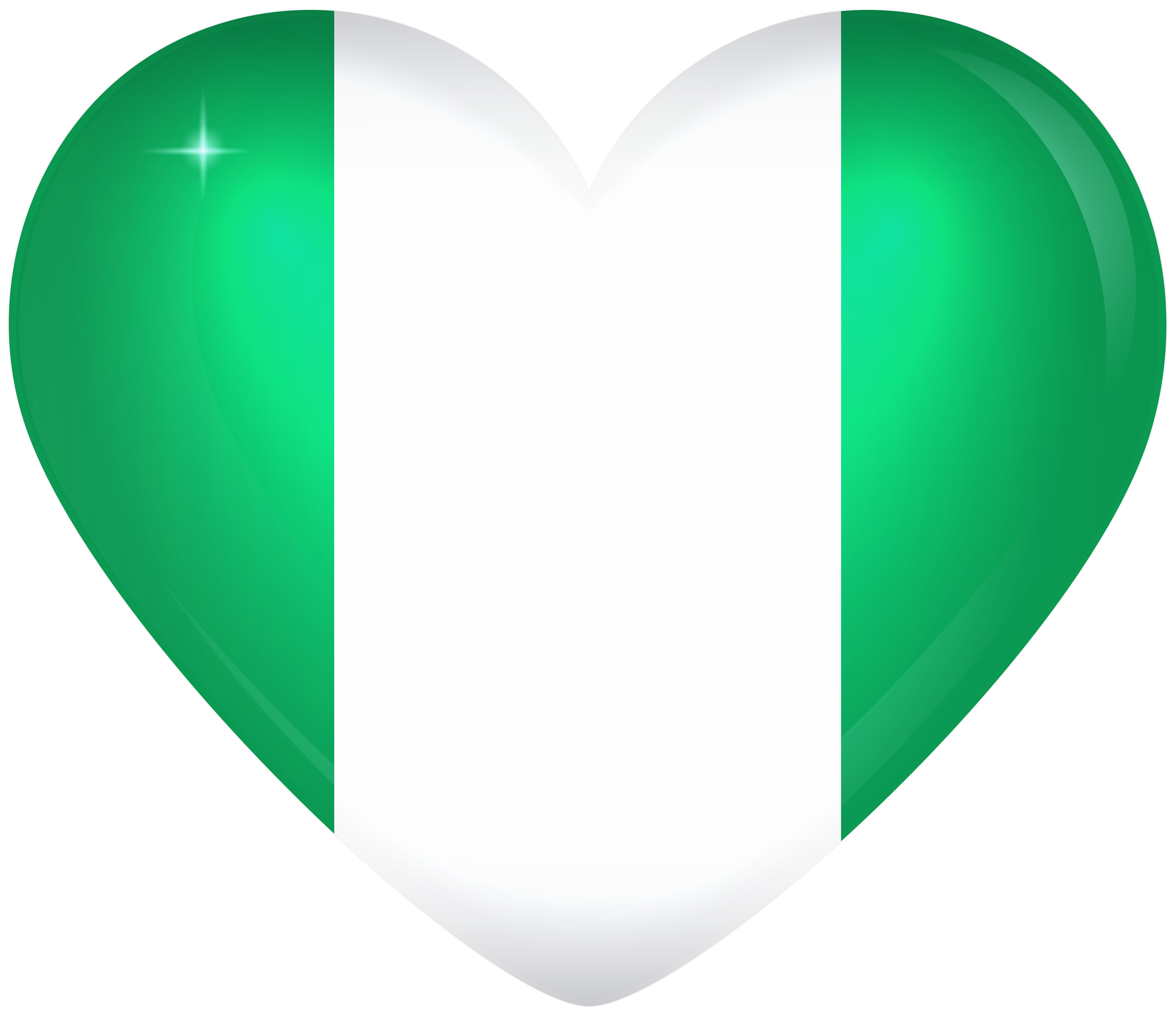 Nigeria Large Heart Flag | Gallery Yopriceville - High-Quality Images