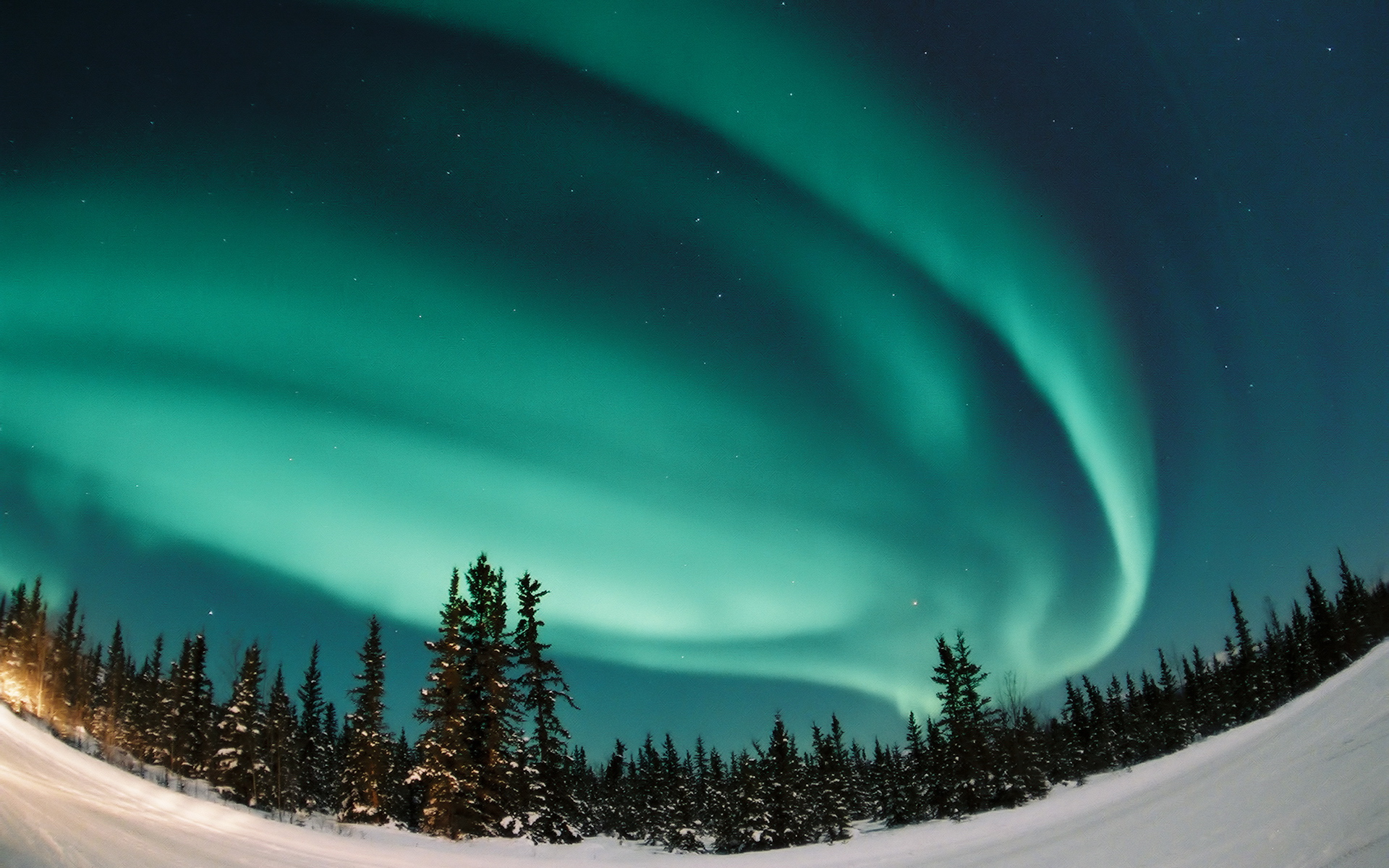 winter wallpaper northern lights