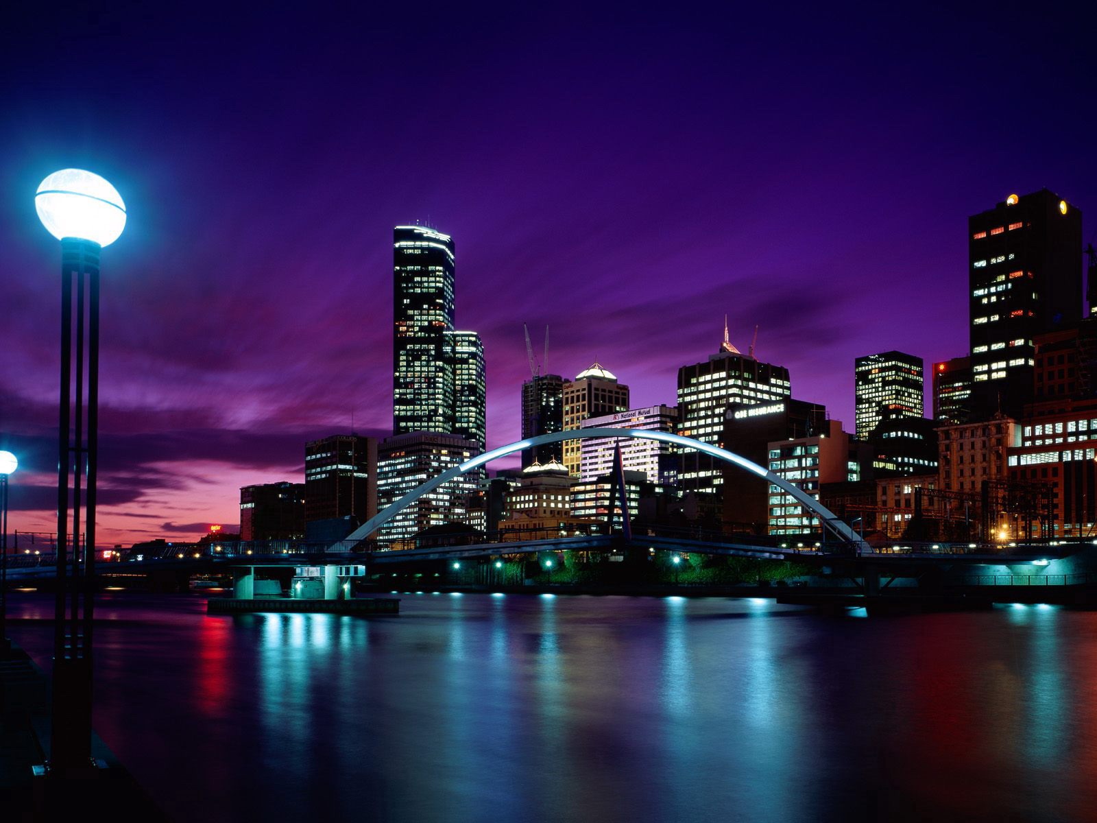 Wallpaper Melbourne Australia Sky Street river Cities Building