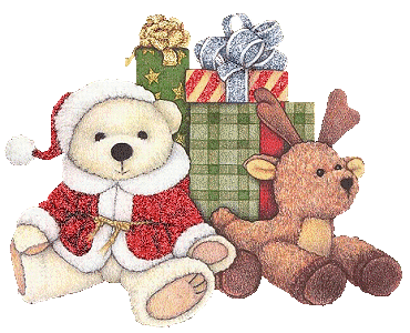 This gif image - Animated Christmas Bear with reindeer, is available for free download