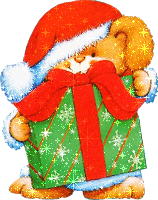 This gif image - Animated Christmas Teddy with Gift, is available for free download
