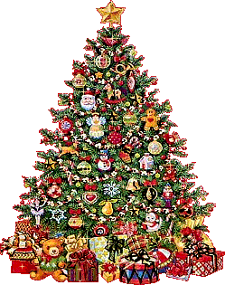 This gif image - Animated Christmas Tree With Gifts, is available for free download