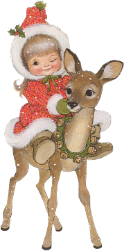 This gif image - Animated Girl and Reindeer, is available for free download
