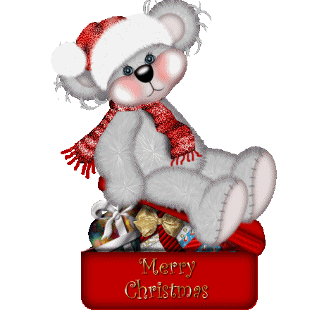 This gif image - Animated Merry Christmas Bear, is available for free download