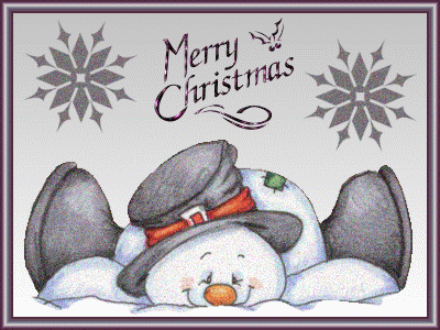 This gif image - Animated Merry Christmas with Snowman, is available for free download