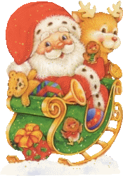 This gif image - Animated Santa and Reindeer, is available for free download
