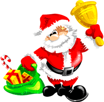 This gif image - Animated Santa with Bell, is available for free download