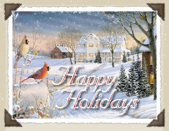 This gif image - Happy Holidays Snowy Animated Picture, is available for free download