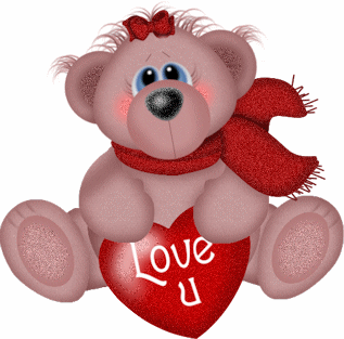 This gif image - Pink Animated Teddy I Love You, is available for free download