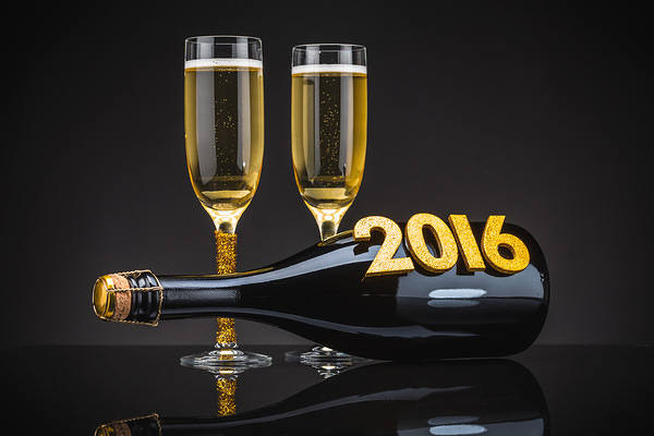 This jpeg image - 2016 Happy New Year with Champagne Background, is available for free download
