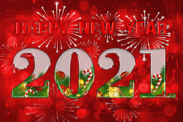 This jpeg image - 2021 Happy New Year Red Background, is available for free download