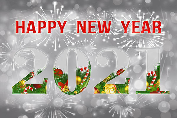 This jpeg image - 2021 Happy New Year Silver Background, is available for free download