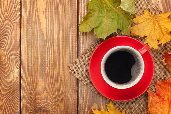 This jpeg image - Autumn Background with Leaves and Cup of Coffee, is available for free download