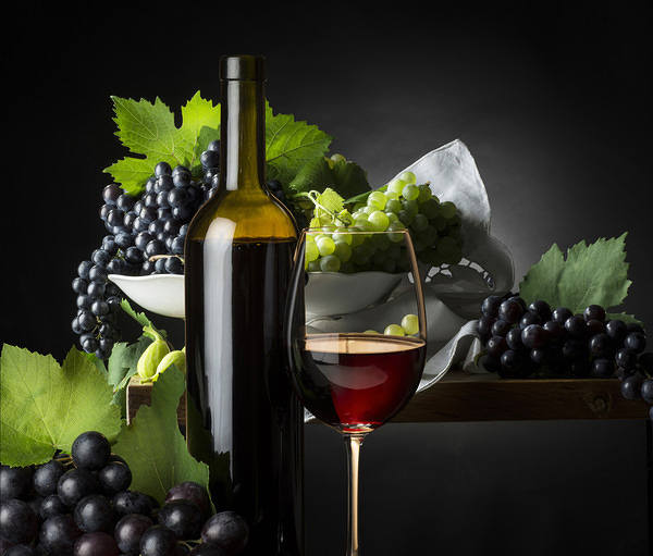 This jpeg image - Background with Grapes and Wine, is available for free download
