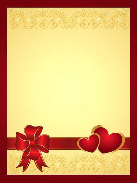 This jpeg image - Background with Hearts and Red Bow, is available for free download