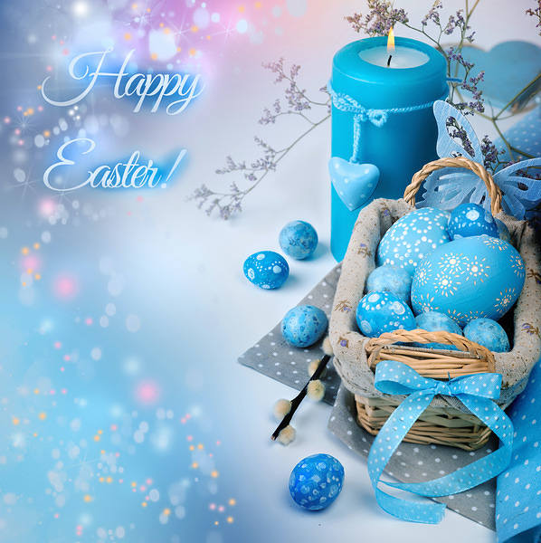 This jpeg image - Blue Happy Easter Background, is available for free download