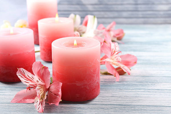 This jpeg image - Candles and Flowers Background, is available for free download