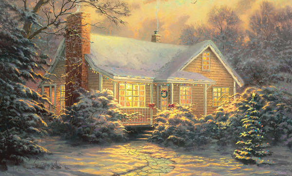 This jpeg image - Chrismas Houses Painting Background, is available for free download