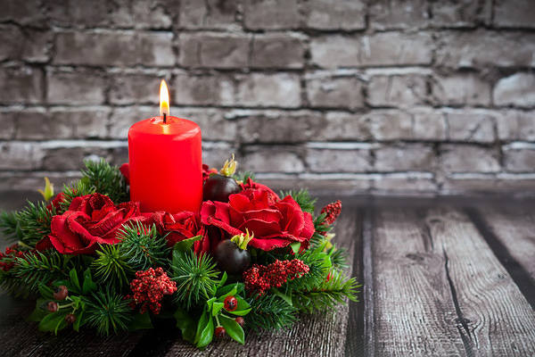 This jpeg image - Christmas Background with Beautiful Candle, is available for free download