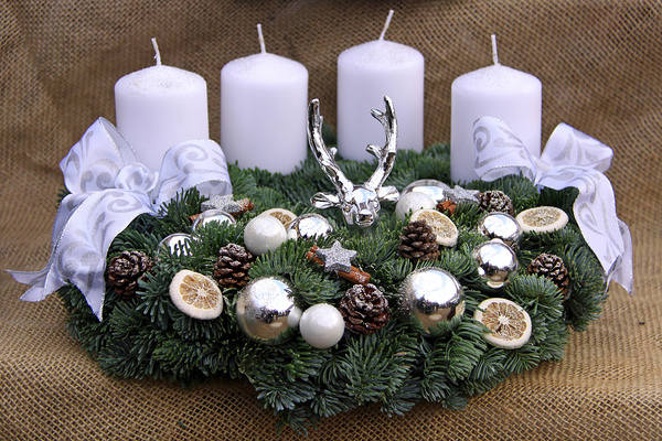 This jpeg image - Christmas Background with Deco Christmas Wreath, is available for free download