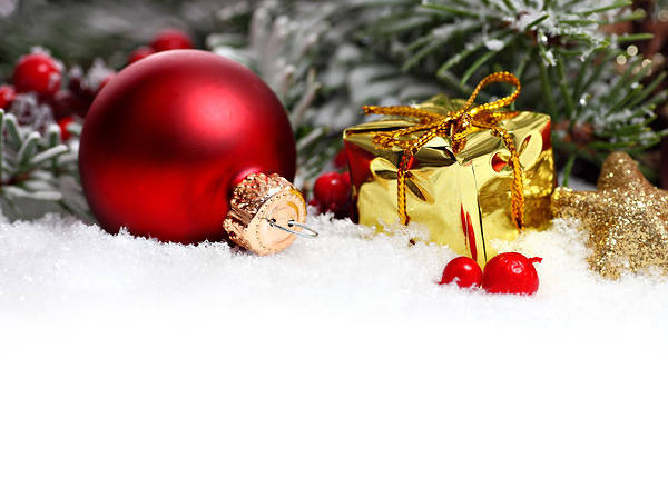 This jpeg image - Christmas Background with Gold Gift, is available for free download
