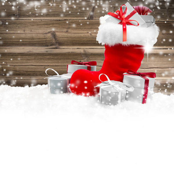 This jpeg image - Christmas Background with Red Boot, is available for free download
