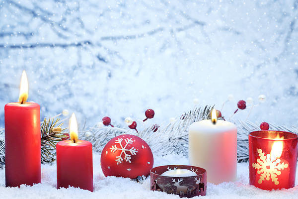 This jpeg image - Christmas Background with Red Candles, is available for free download
