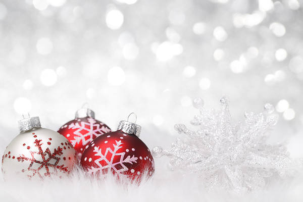 This jpeg image - Christmas Background with Snowflake and Christmas Balls, is available for free download