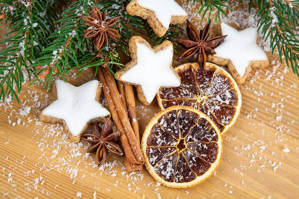 This jpeg image - Christmas Background with Star Cookies, is available for free download