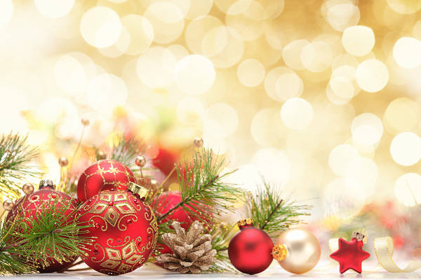 This jpeg image - Christmas Ornaments Yellow Background, is available for free download