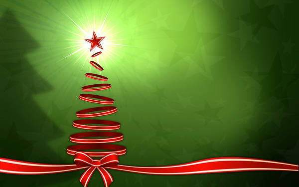 This jpeg image - Christmas Red Tree Green Background, is available for free download