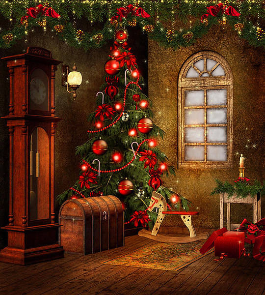 This jpeg image - Christmas Room with Tree Background, is available for free download