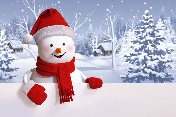 This jpeg image - Christmas Snowman White Background, is available for free download
