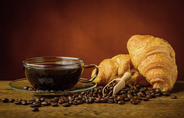 This jpeg image - Coffee and Croissant Background, is available for free download
