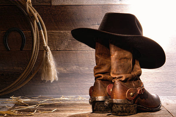 This jpeg image - Cowboy Boots and Hat Background, is available for free download