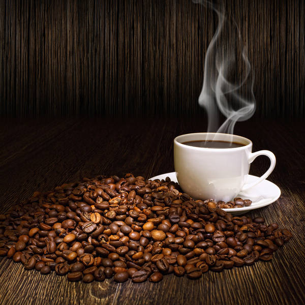 This jpeg image - Cup of Coffee and Coffee Seeds Background, is available for free download
