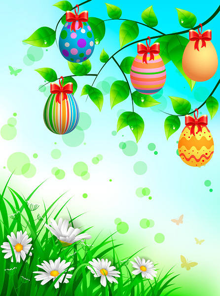 This jpeg image - Easter Background with Eggs, is available for free download