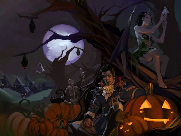 This jpeg image - Halloween Scary Night Background, is available for free download