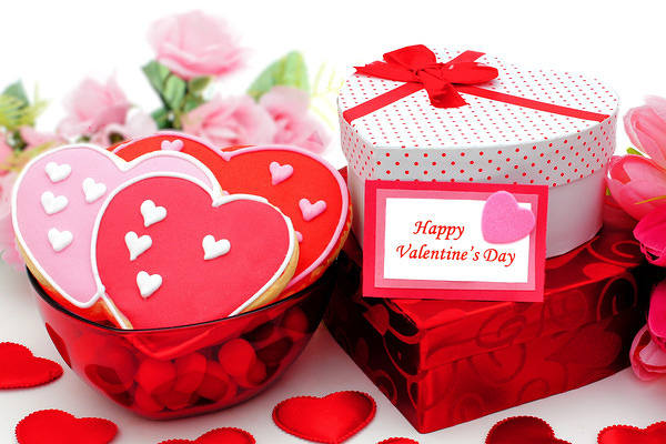 This jpeg image - Happy Valentine's Day Background with Gifts and Roses, is available for free download