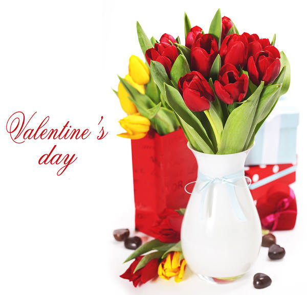 This jpeg image - Happy Valentines Day Flowers Background, is available for free download