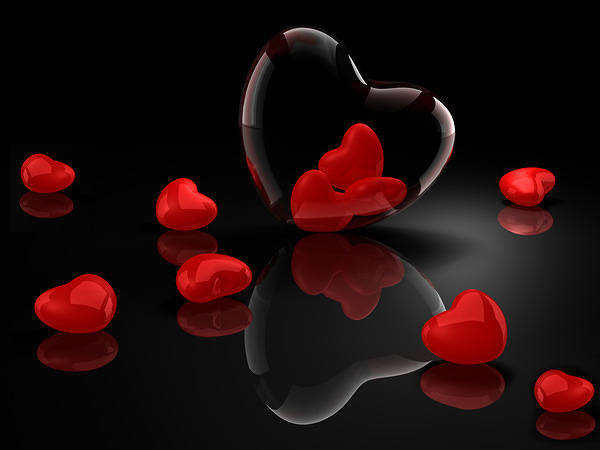 This jpeg image - Hearts Black Background, is available for free download
