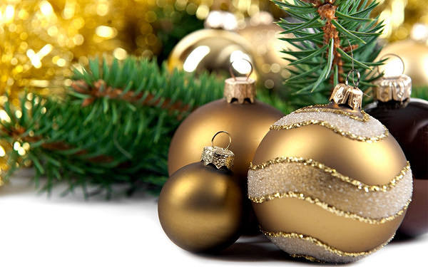 This jpeg image - Large Christmas Background with Ornaments, is available for free download