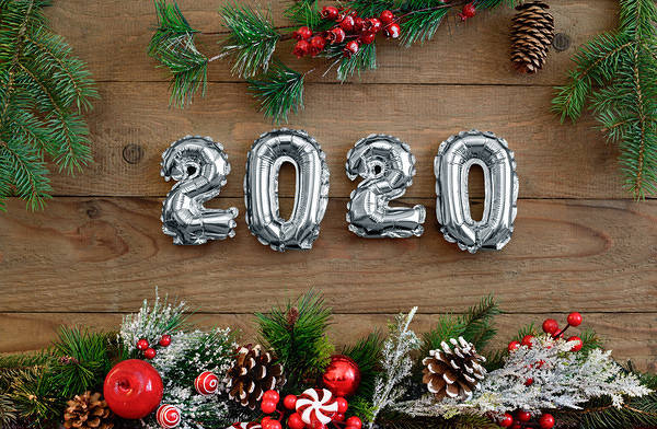 This jpeg image - New Year 2020 Wooden Background, is available for free download