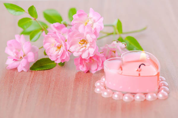 This jpeg image - Pink Spring Background with Candle, is available for free download