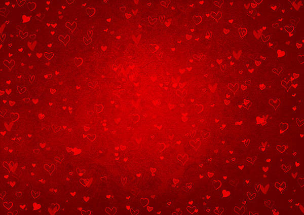 This jpeg image - Red Background with Hearts, is available for free download