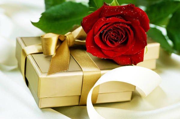 This jpeg image - Red Rose and Gift Large Background, is available for free download