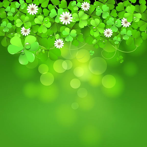 This jpeg image - Shamrocks and Flowers Background, is available for free download