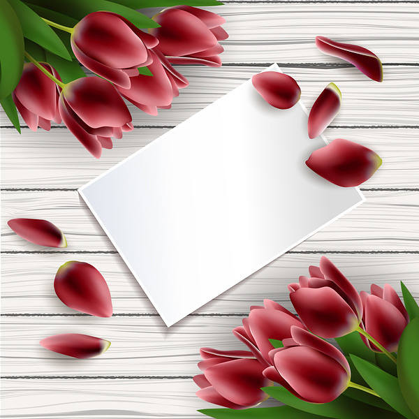 This jpeg image - Spring Background with Red Tulips, is available for free download