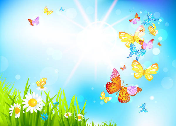 Spring Butterflies Background | Gallery Yopriceville ...